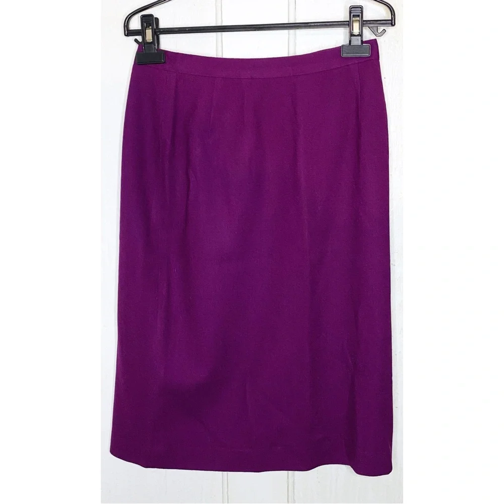 VINTAGE : Kasper : size : 8 : 100% wool plum purple matching blazer & skirt set - Picture 10 of 16